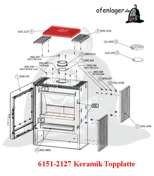 6151-2127 Keramik Topplatte