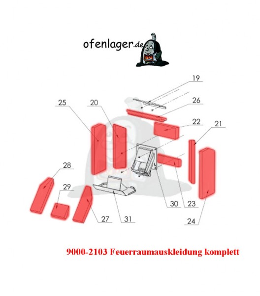 9900-2103 Feuerraumauskleidung komplett