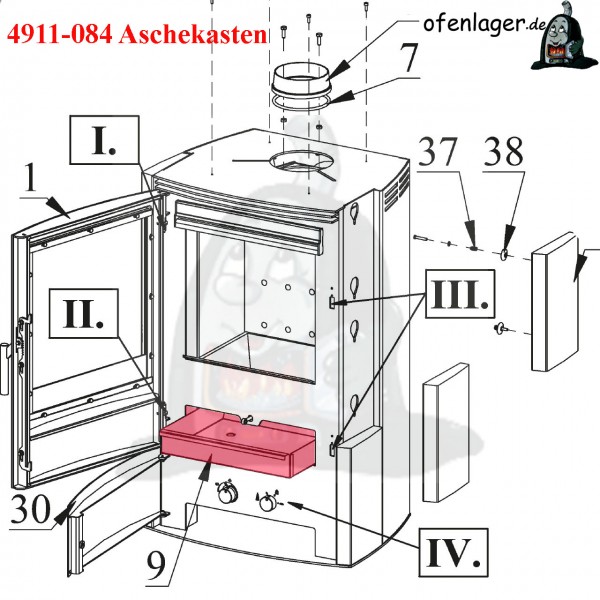 4911-084 Aschekasten