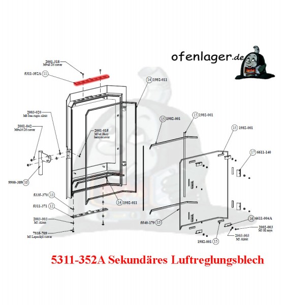 5311-352A Sekundäres Luftreglungsblech