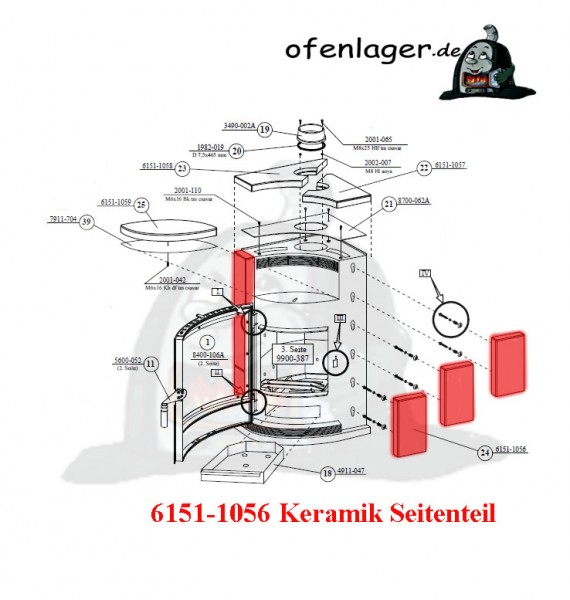 6151-1056 Keramik / 1 Stück