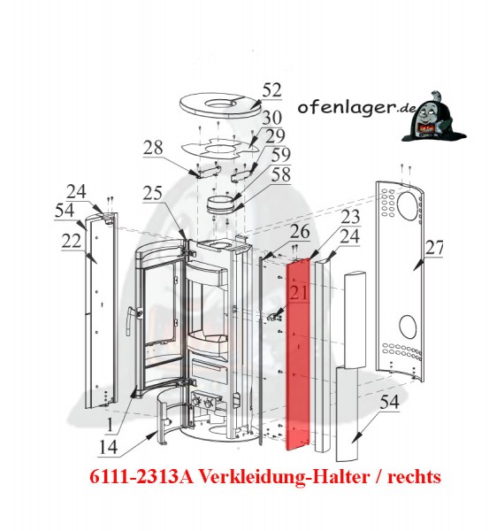 6111-2313A Verkleidung-Halter rechts