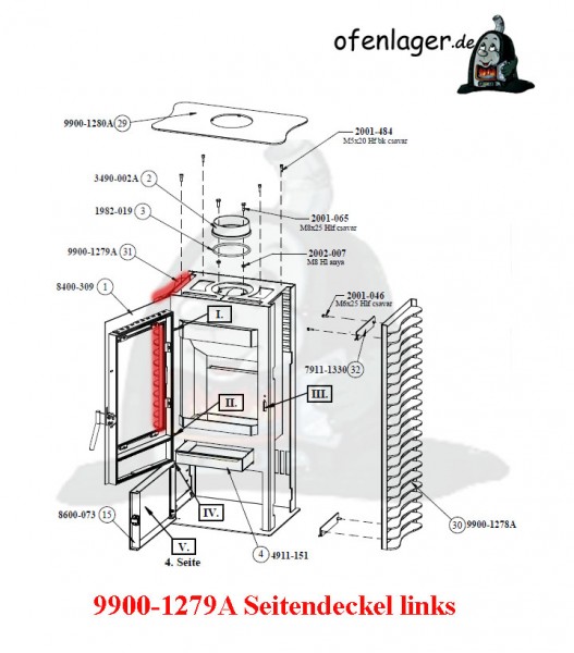 9900-1279A Seitendeckel links