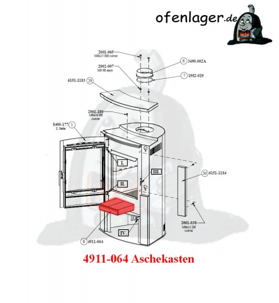 4911-064 Aschekastenlade