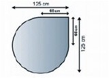 Bodenplatte Tropfen 0,6x125x125 cm