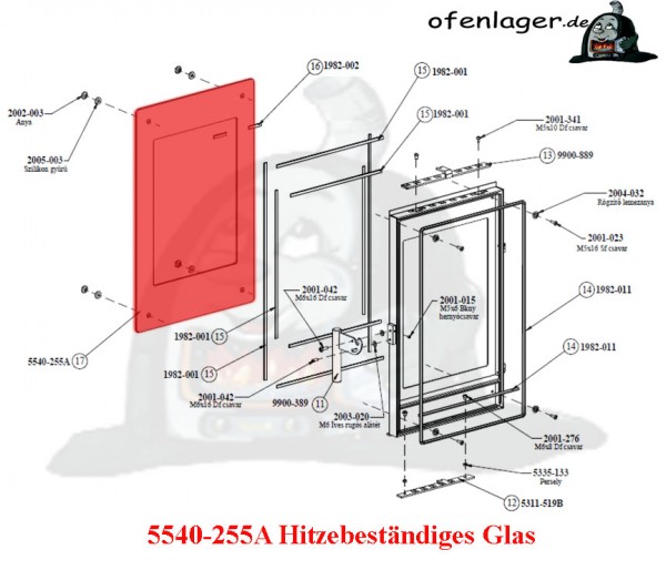 5540-255A Hitzebeständiges Glas