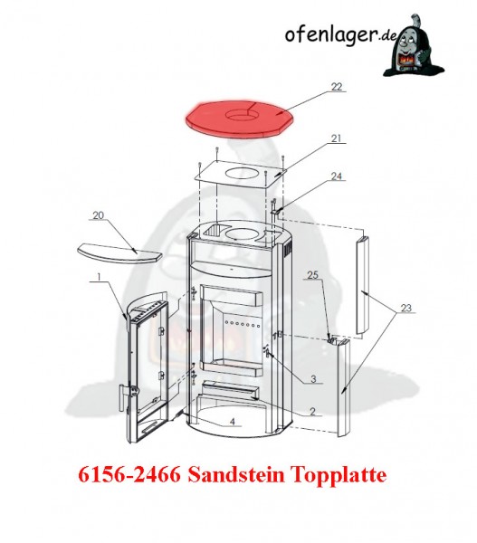 6156-2466 Sandstein Topplatte