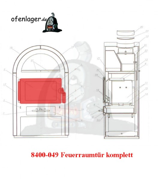 8400-049 Feuerraumtür komplett