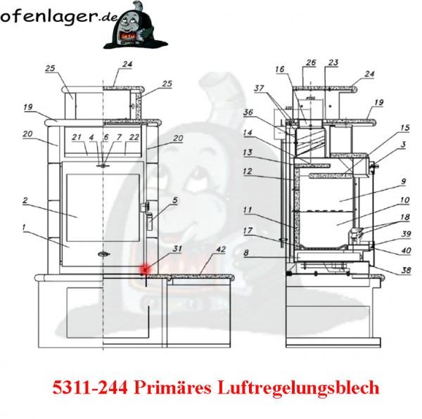 5311-244 Primär Luftreglungsblech