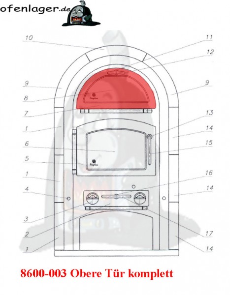 8600-003 Obere Tür komplett