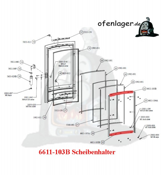 6611-103B Scheibenhalter 4 Stück