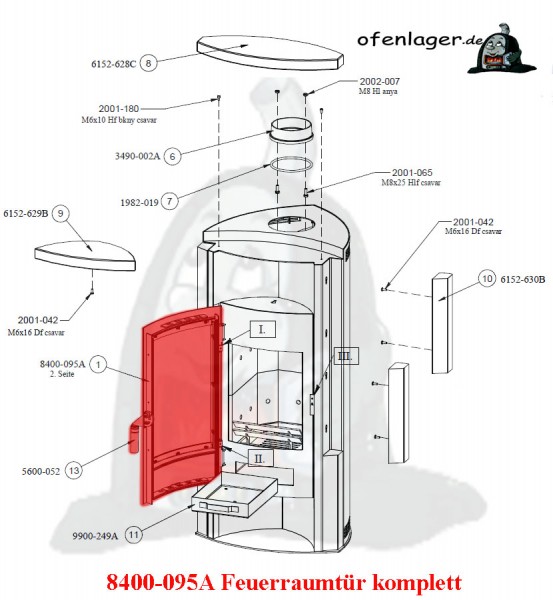 8400-095A Feuerraumtür komplett