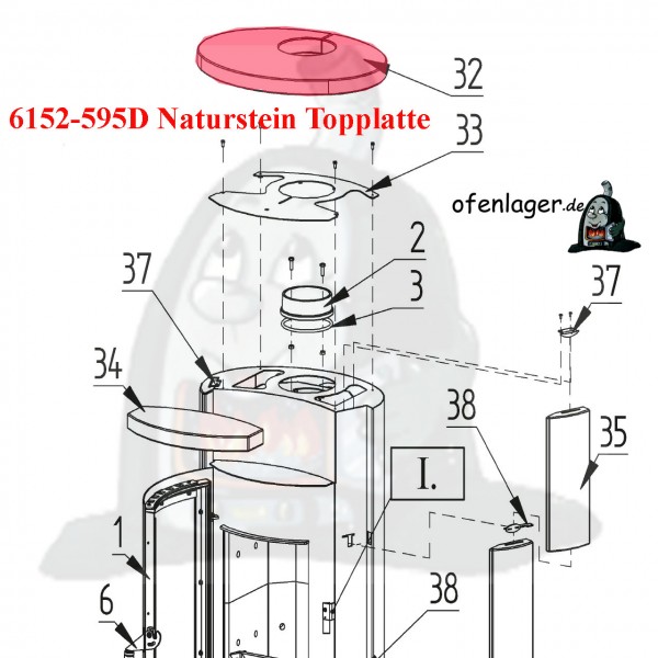 6152-595D Naturstein Topplatte