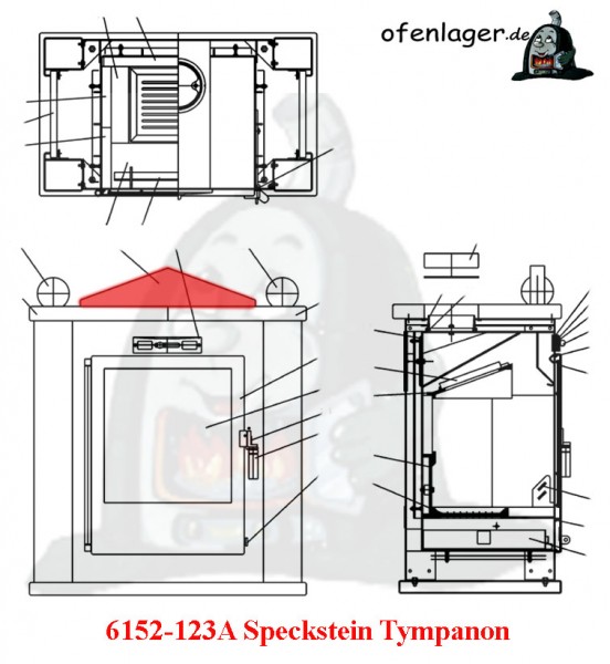 6152-123A Tympanon/Dreieck oben