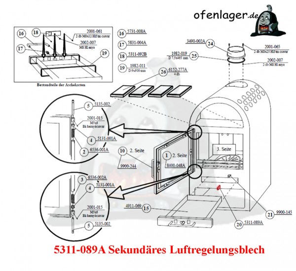 5311-089A Sekundäres Luftregelungsblech