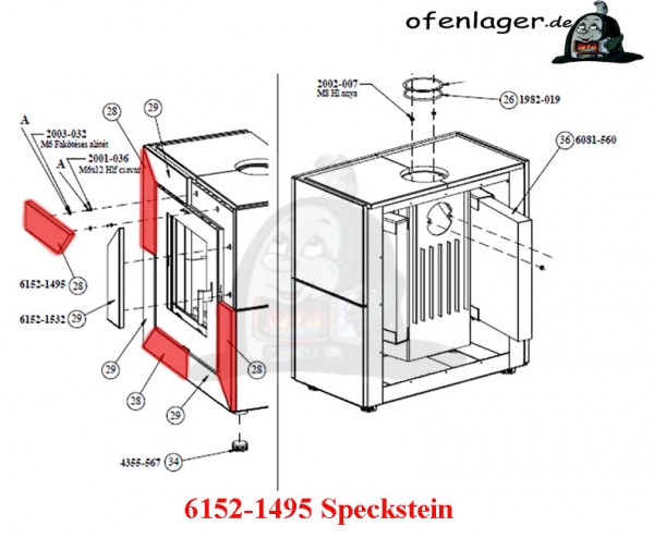 6152-1495 Speckstein / 1 Stück