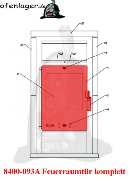 8400-093A Feuerraumtür komplett