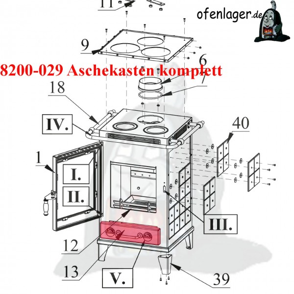 8200-029 Aschekasten komplett