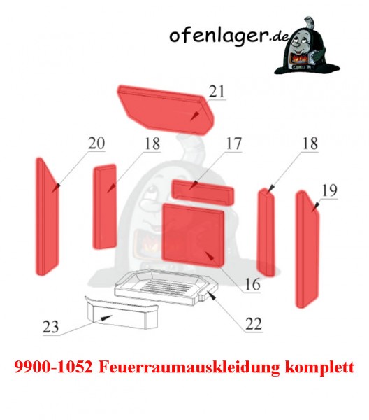 9900-1052 Feuerraumauskleidung komplett