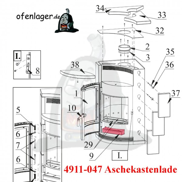 4911-047 Aschekastenlade