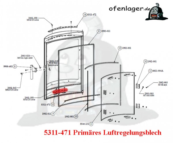 5311-471 Primär Luftregelungsblech