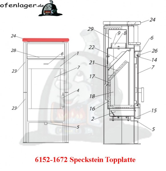 6152-1672 Specksteindecke