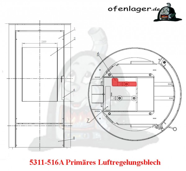 5311-516A Primär Luftregelungsblech