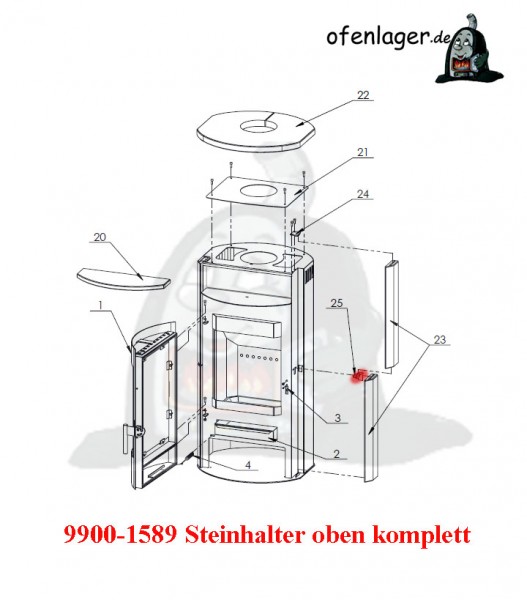 9900-1589 Steinhalter oben kpl