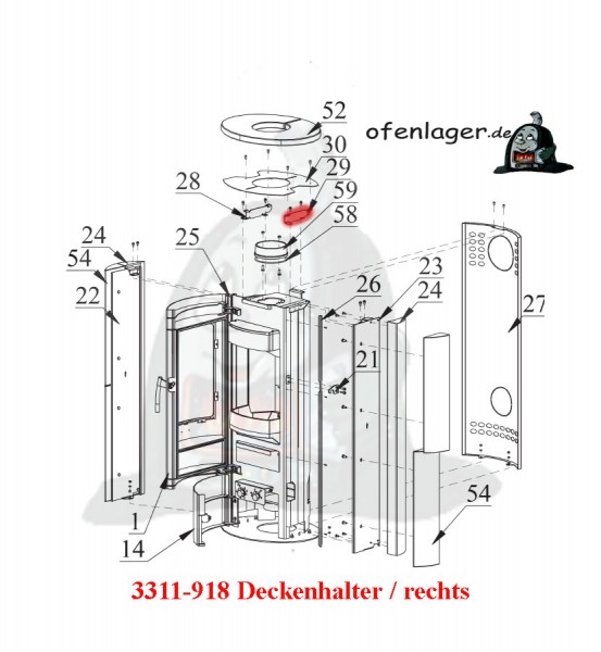 3311-918 Deckenhalter rechts