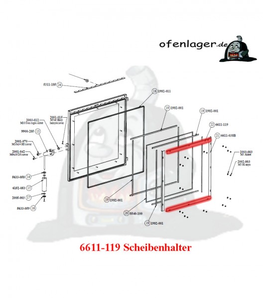 6611-119 Scheibenhalter 4 Stück