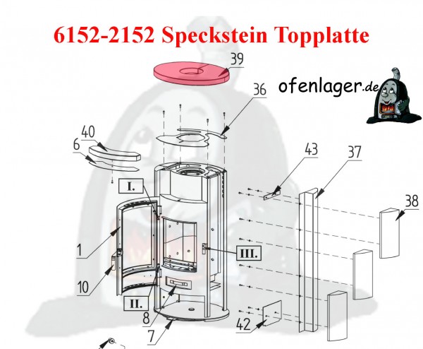 6152-2152 Speckstein Topplatte