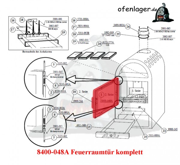 8400-048A Feuerraumtür komplett