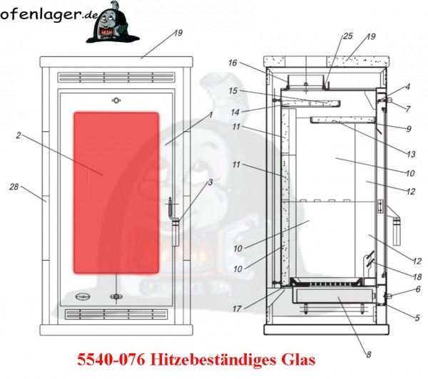 5540-076 Hitzebeständiges Glas