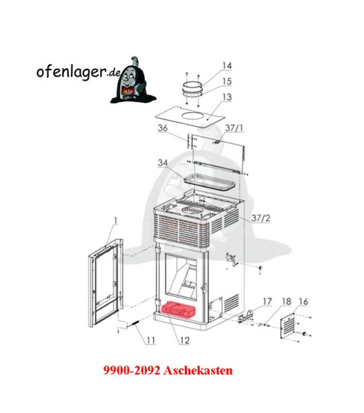 9900-2092 Aschekasten