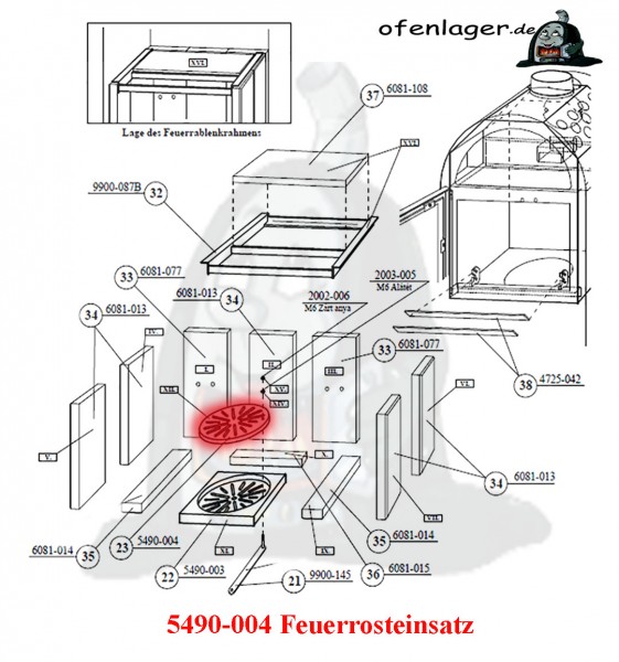 5490-004 Feuerrosteinsatz