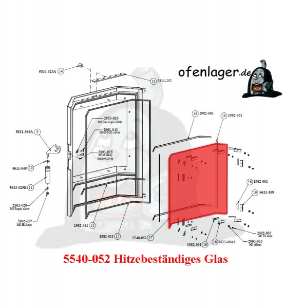 5540-052 Hitzebeständiges Glas 7 cm Schenkellänge