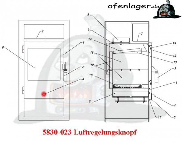 5830-023 Luftregelungsknopf