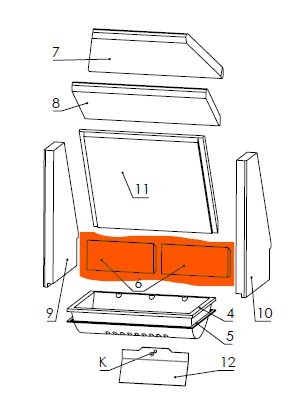 6081-1053A Vermiculite hinten ( 1 Stück )