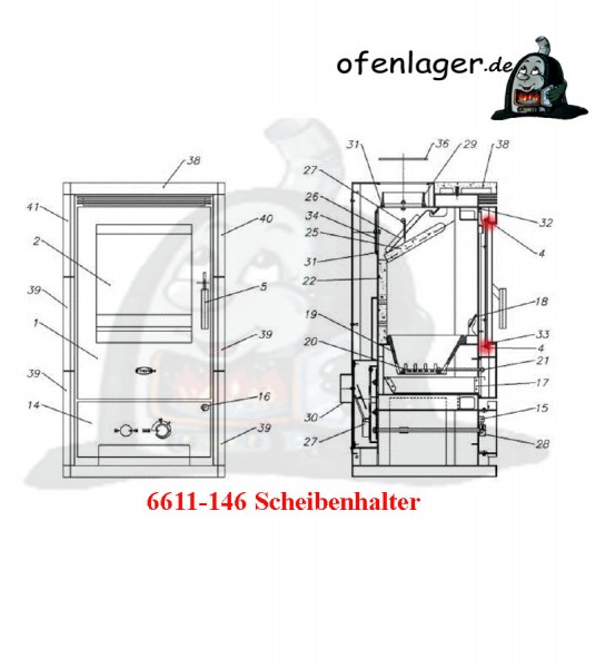 6611-146 Scheibenhalter 4 Stück