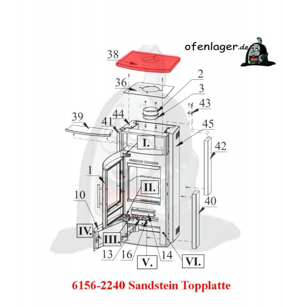 6156-2240 Sandstein Topplatte