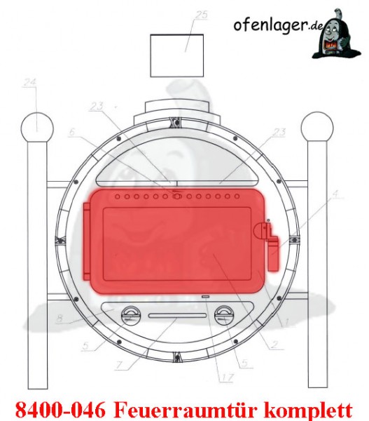 8400-046 Feuerraumtür komplett