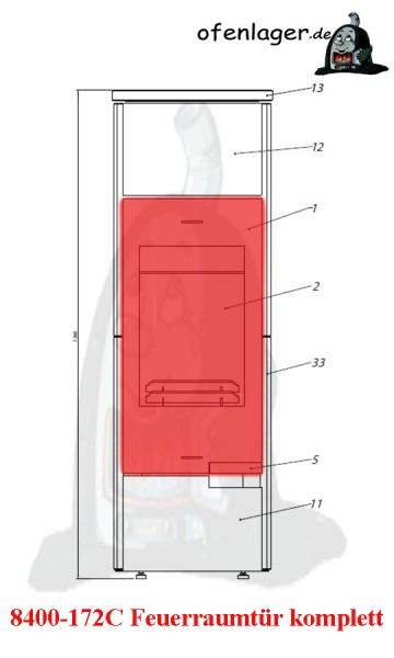 8400-172C Feuerraumtür komplett